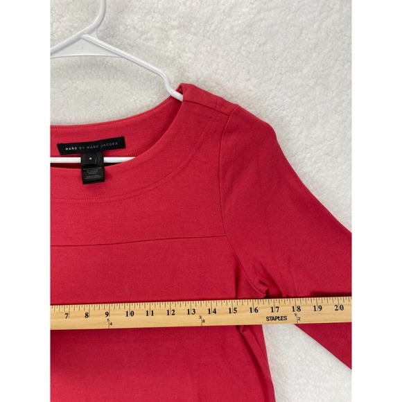Marc by Marc Jacobs Shift Dress Women’s Size S Red Front Pockets Snap Detail - Picture 4 of 7